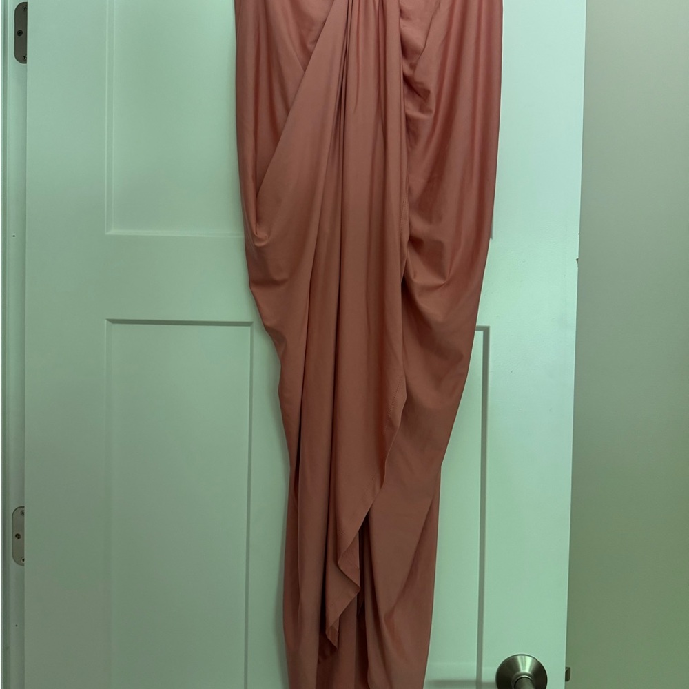 Elegant Draped Pink Dress